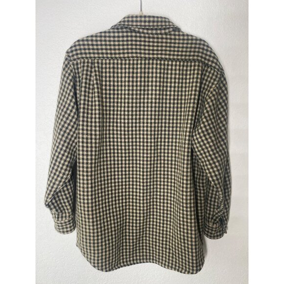 Abercrombie & Fitch Wool Blend Big Shirt Mens Size S Houndstooth Button Up Outdo - Picture 8 of 14
